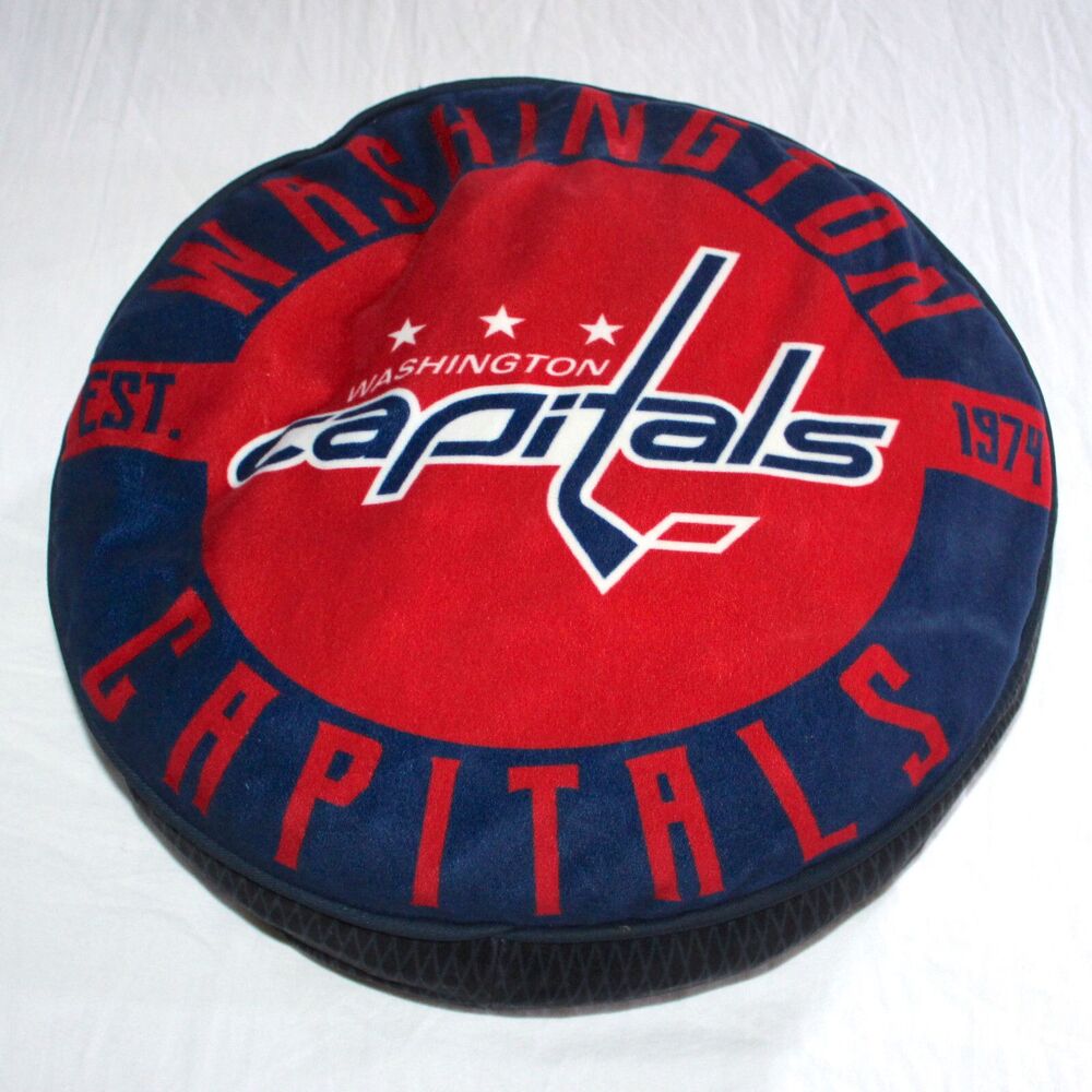Washington Capitals logo Puck Cloud Pillow NHL Hockey round decor